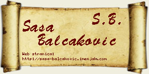 Saša Balčaković vizit kartica